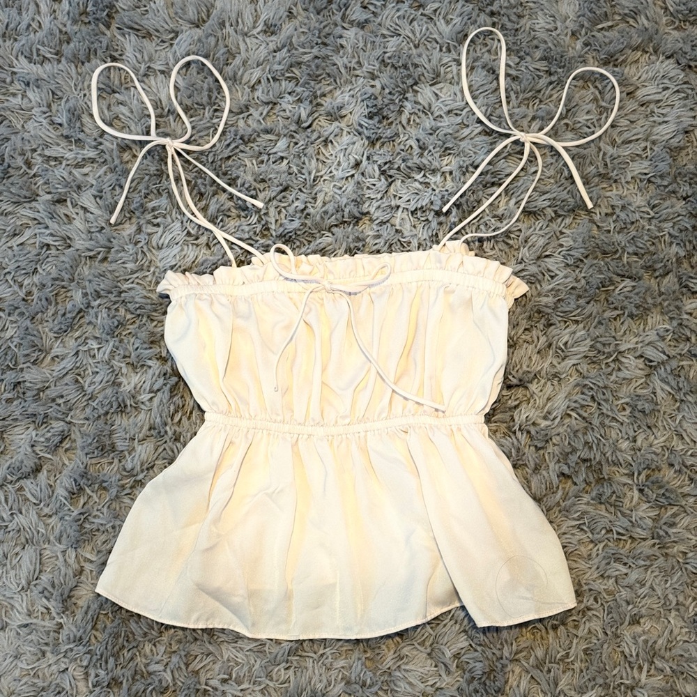 Off-white cream flow tank top